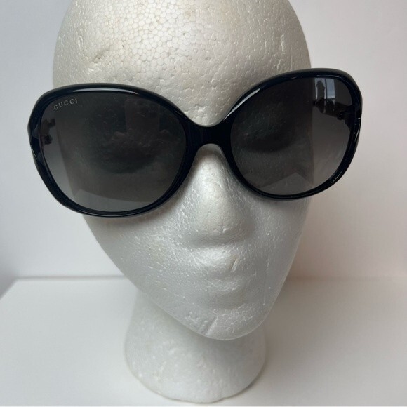 Gucci Womens Sunglasses GG0076S 002 Black/Gold Frames - Picture 15 of 15